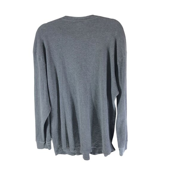 Roundtree & Yorke Mens Gray Waffle Knit Long Sleeve Thermal Henley Shirt Size L - Picture 2 of 3